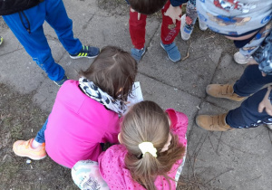 Na zdjęciu widac uczniów pochylonych nad kartką, wykonujących zadanie.